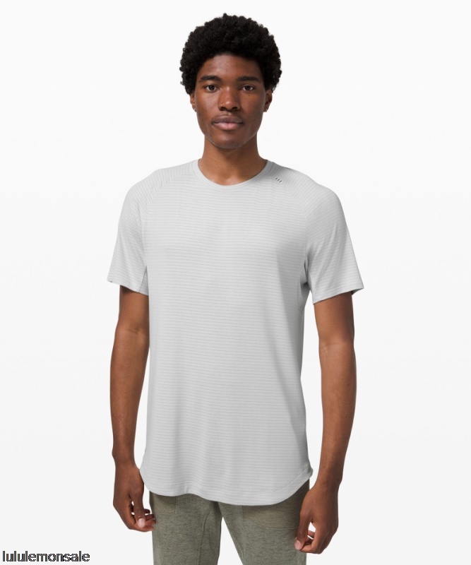 Lululemon Deutschland DELULU811 | Lululemon Deutschland Heathered Vapor Drysense Trainings-Kurzarmshirt